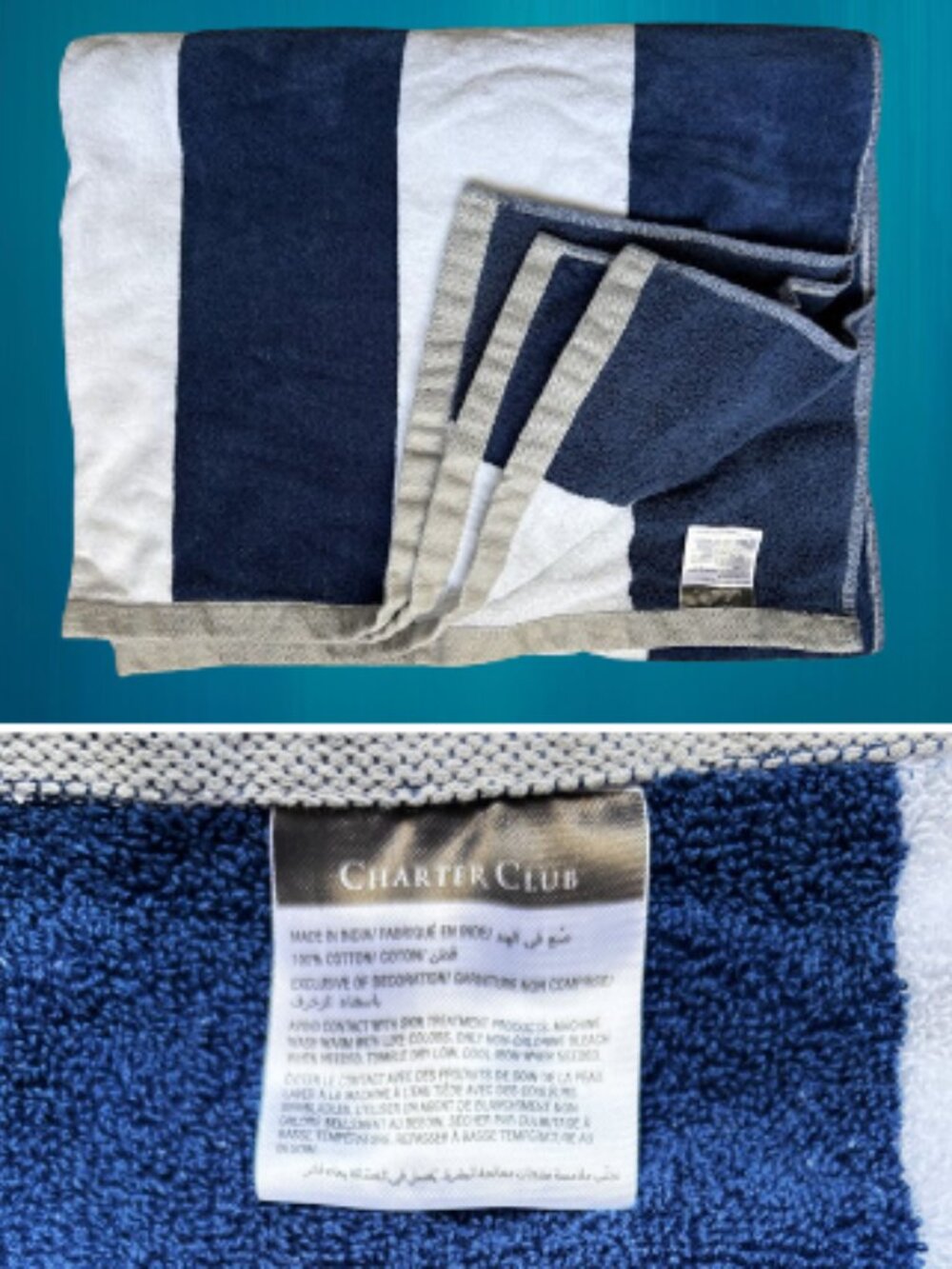 Charter Club Extra-Large Striped Towel